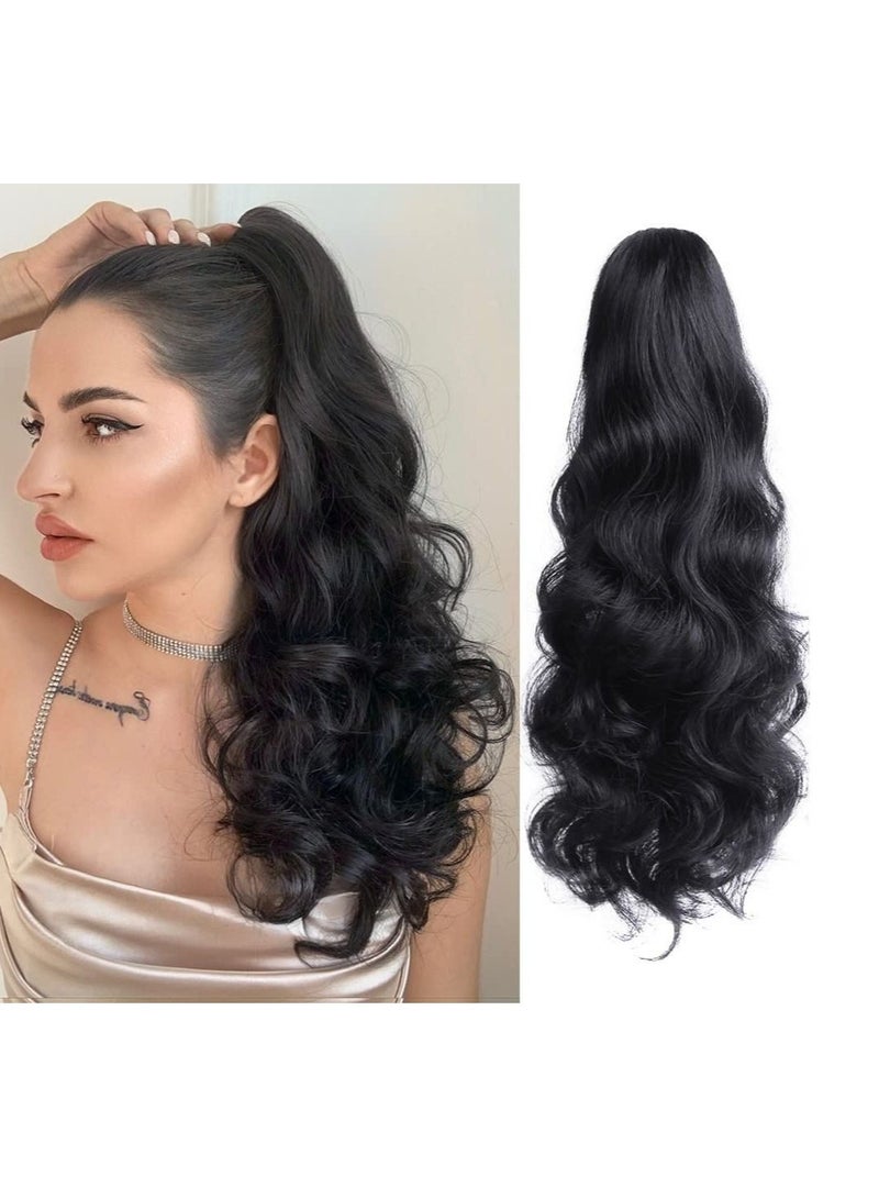 Estelle Hair Extensions Ponytail Extension Claw Wavy Fake Hair Synthetic Clip in Ponytail Wig Daily Fluffy Curly Pony Tail Blonde Hair Pieces for Women - Image 1