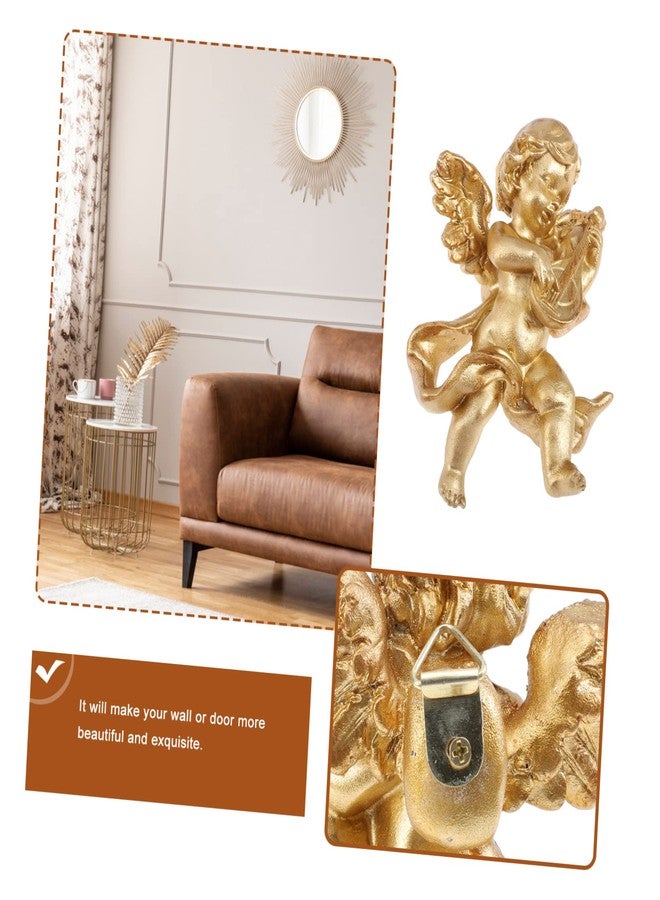 ياردوي تمثال ملاك جميل من الراتنج من ياردوي، زينة لتزيين المنزل، تصميم كلاسيكي، قطعة فنية جدارية، صغير الحجم لسهولة وضعه، تصميم أنيق لتزيين الشرفة - Image 2