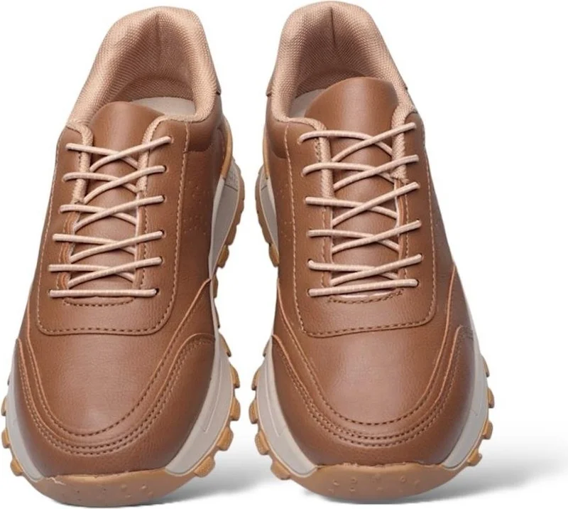 Liger Women's Lace-Up Easy-to-Wear Seasonal Sneakers Sports Shoes Tan