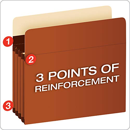 Pendaflex Expanding Accordion File Pockets, Extra Durable, Expands 3.5", Letter Size, Reinforced with Dupont Tyvek Material, 10/Box (15421), Brown - Image 3