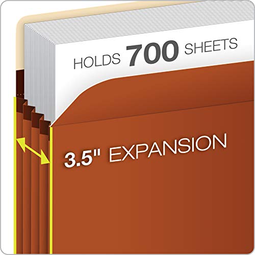 Pendaflex Expanding Accordion File Pockets, Extra Durable, Expands 3.5", Letter Size, Reinforced with Dupont Tyvek Material, 10/Box (15421), Brown - Image 2