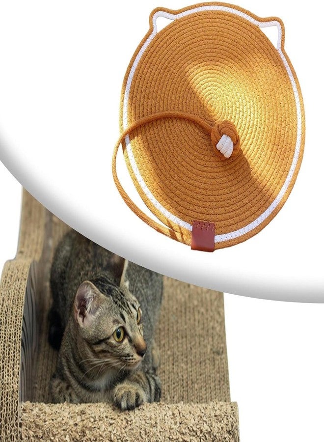 PRETOX Cotton Thread Cat Mat, Hand Woven Cartoon Cat Scratch Pad with Catnip Ball Comfortable Cotton Thread Mat Cat Claw Sharpening Pad for Cats Kittens (Pack of -1 Multicolors) - Image 4