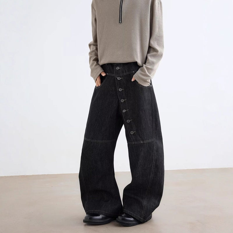 Unisex Classic Denim Jeans Loose Fit Daily Outdoor Wear - Image 2