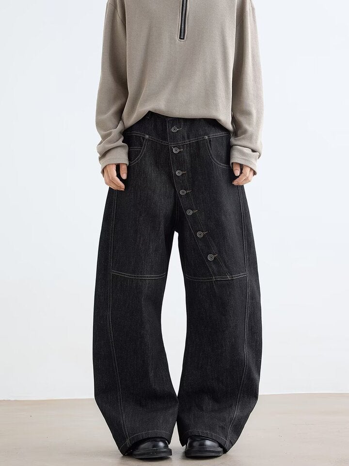 Unisex Classic Denim Jeans Loose Fit Daily Outdoor Wear - Image 1