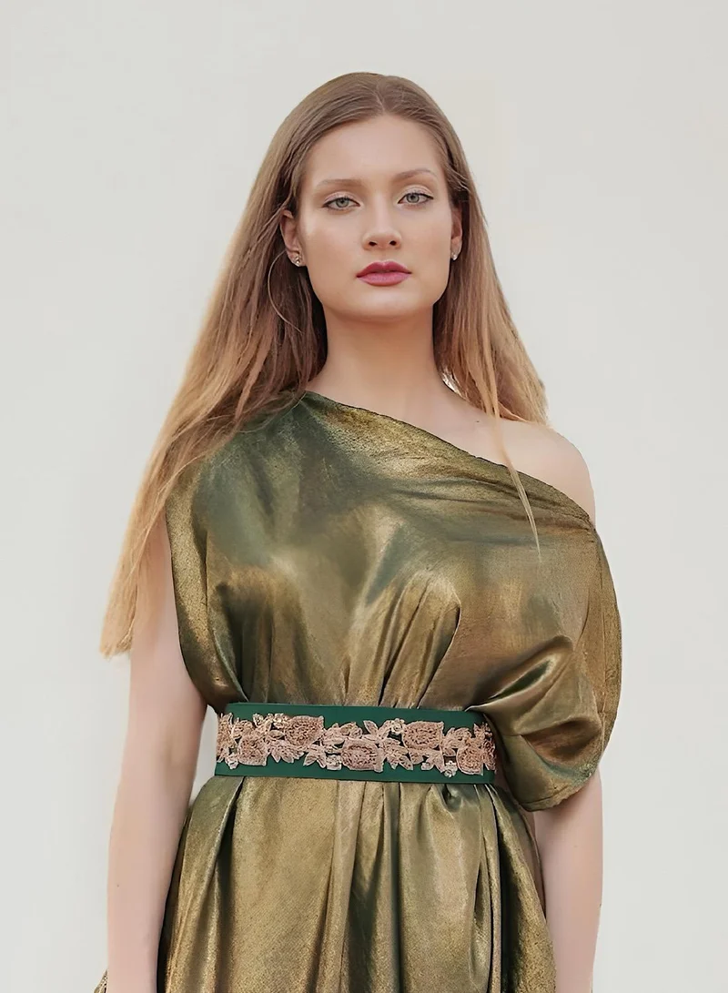 إكستاسي Belted Drape Maxi Dress