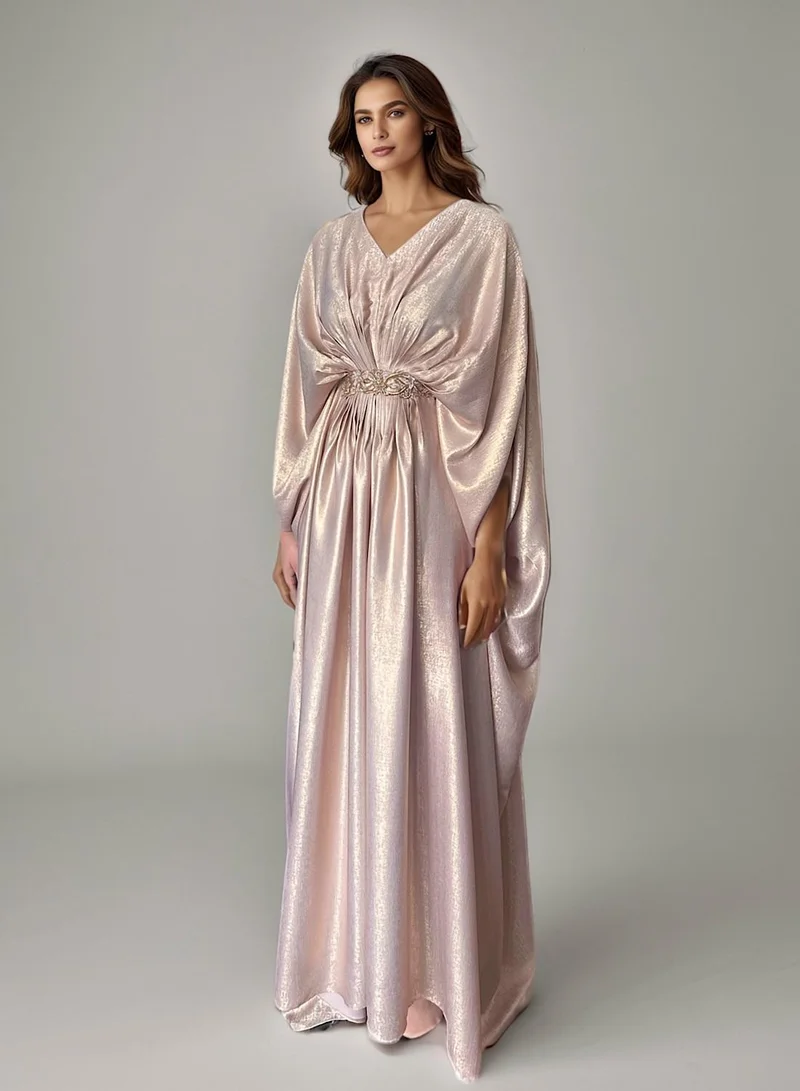 إكستاسي فستان ماكسي بحزام وكسرات