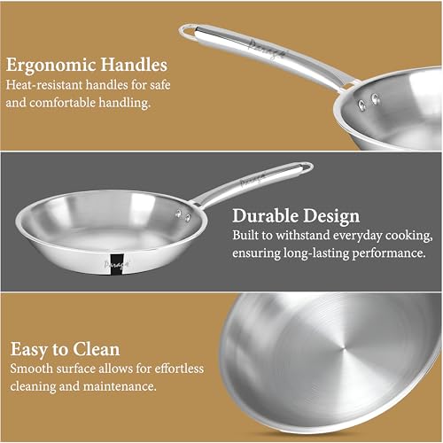 Parage Tripure Tri-Ply Stainless Steel Fry Pan (24cm) | Heavy Bottom Steel Pan for Tempering, Frying | Induction & Gas Friendly | Stay-Cool Handle | Scratch Resistant | 5 Years Warranty - Image 5