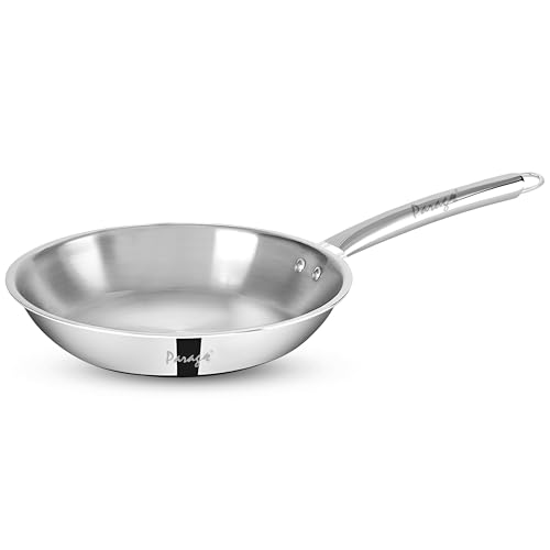 Parage Tripure Tri-Ply Stainless Steel Fry Pan (24cm) | Heavy Bottom Steel Pan for Tempering, Frying | Induction & Gas Friendly | Stay-Cool Handle | Scratch Resistant | 5 Years Warranty - Image 1