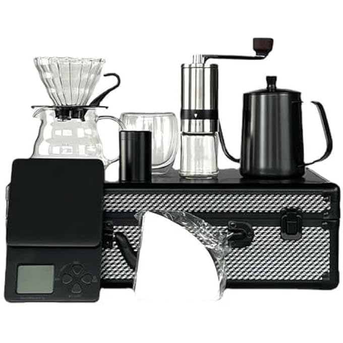 FIPKA Coffee Maker Set Pour Over Coffee Maker Set With Portable Carry Case Coffee Scale Coffee Pot Coffee Filter Coffee Grinder - Image 2