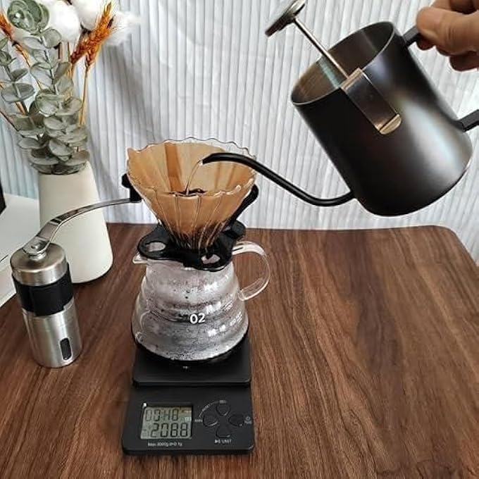 FIPKA Coffee Maker Set Pour Over Coffee Maker Set With Portable Carry Case Coffee Scale Coffee Pot Coffee Filter Coffee Grinder - Image 5