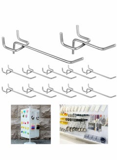 Y&D Pegboard Hooks, Peg Super Heavy Duty Metal Shelving with Ball Assortment Sturdy Fits 1/4” Garage Storage Organizer 10Packs 4 inch  - Image 1