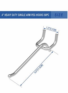 Y&D Pegboard Hooks, Peg Super Heavy Duty Metal Shelving with Ball Assortment Sturdy Fits 1/4” Garage Storage Organizer 10Packs 4 inch  - Image 3