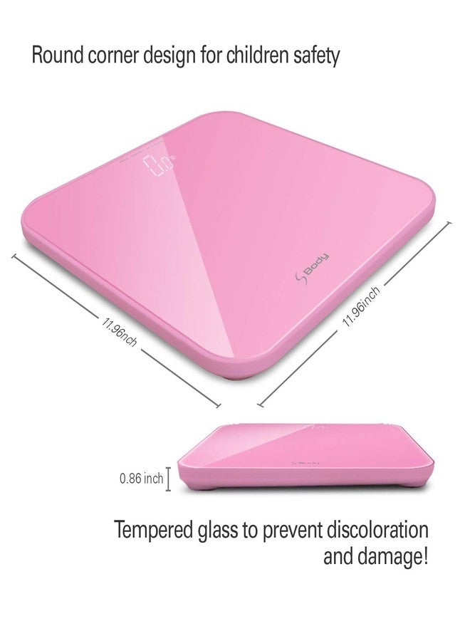 VisionTechShop S Body High Precision Ultra Wide Digital Body Weight Bathroom Scale up to 396lb/180kg, Super-Clear Large LED Display,Step-On Technology, Pink - Image 2