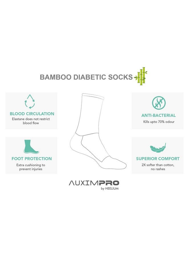 AUXIMPRO Diabetic Bamboo Modern Socks for Men & Women, Pack of 1, Breathable & Blister Protection, Assorted - Image 5