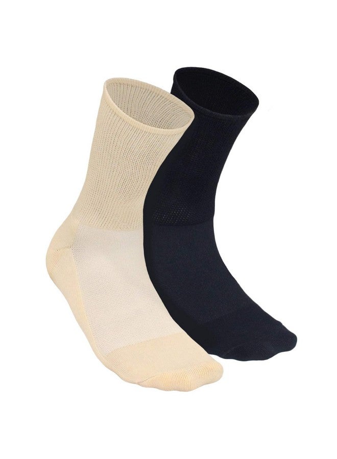 AUXIMPRO Diabetic Bamboo Modern Socks for Men & Women, Pack of 1, Breathable & Blister Protection, Assorted - Image 1