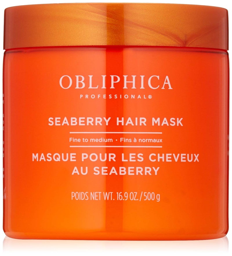 Obliphica Professional Obliphica Seaberry Hair Mask Deep Conditioning Hydrating Treatment for Dry and Damaged Hair Fine Frizzy and ColorTreated Hair 105 Pound Pack of 1