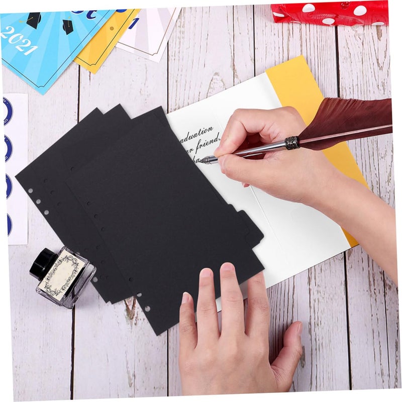 A5 Binder Dividers 6 Sets Black Index Tabs Loose Leaf Page Markers for Notebook Organizing Office Filing - Image 5