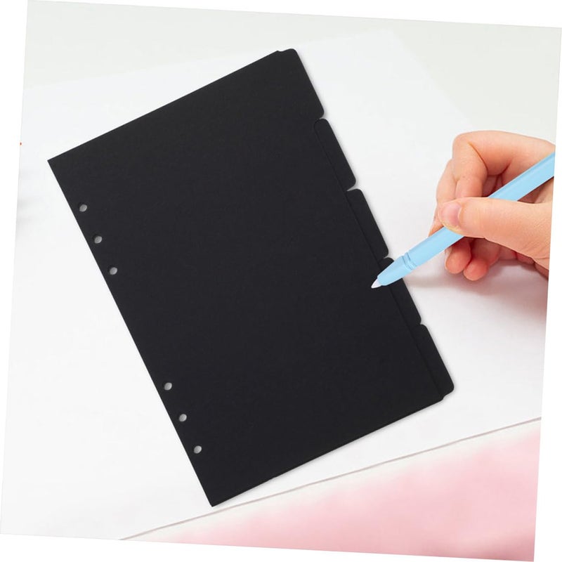 A5 Binder Dividers 6 Sets Black Index Tabs Loose Leaf Page Markers for Notebook Organizing Office Filing - Image 4