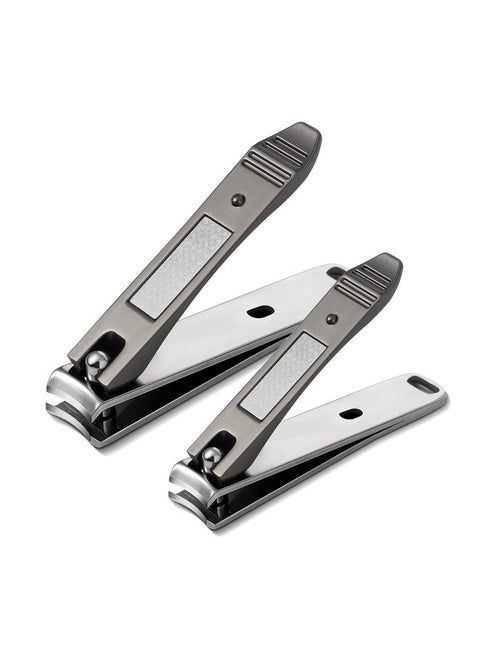 Nail Clipper Set Ergonomic Toenail Clippers With Nonslip Design Professional Fingernail Clipper For Men And Women With Nail File And Delicate Tin Case 2 Pcs
