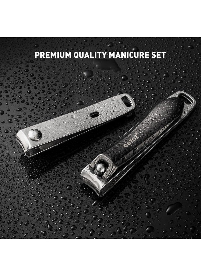 Nail Clipper Set Ergonomic Toenail Clippers With Nonslip Design Professional Fingernail Clipper For Men And Women With Nail File And Delicate Tin Case 2 Pcs