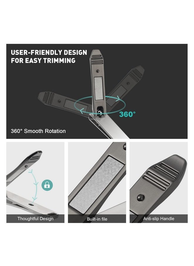 Nail Clipper Set Ergonomic Toenail Clippers With Nonslip Design Professional Fingernail Clipper For Men And Women With Nail File And Delicate Tin Case 2 Pcs
