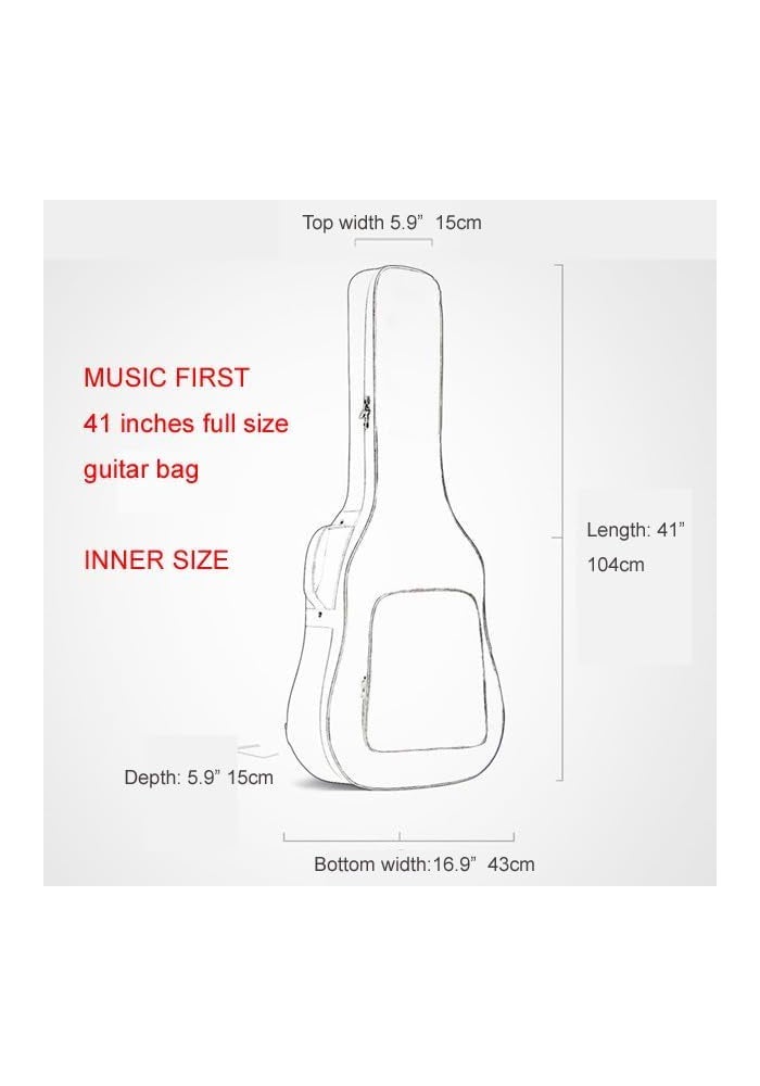 MUSIC FIRST 0.8" Padded Linen American Pastoral Style 41 inch Soft Guitar Case - Image 2