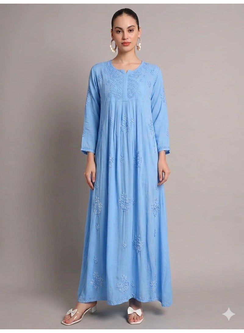 Alaya Hand Embroidered Chikankari Rayon Jalabiya-AL4012 - Image 1