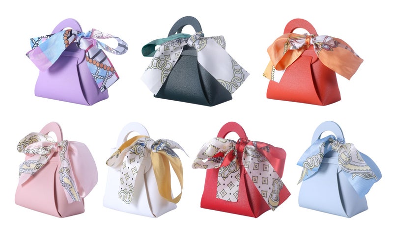 Sansam 12pcs Leather Gift Bags, Small Leather Wedding Candy Bags for Party Favors, Reusable Gift Wrapping Treat Bag for Baby Shower, Christmas,Halloween - Image 1