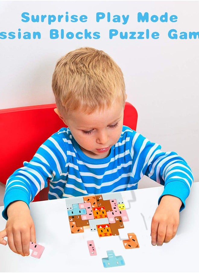 MEBEGIN - Wooden Stacking Toy Set with 24 Animal Blocks, Multifunctional Stacking Toys, Animal Blocks Jigsaw Puzzle, Stress Relieveing Toy, Montessori Toy, Easy to Clean and Re-useable, Full of Fun Anytime Anywhere - Image 1