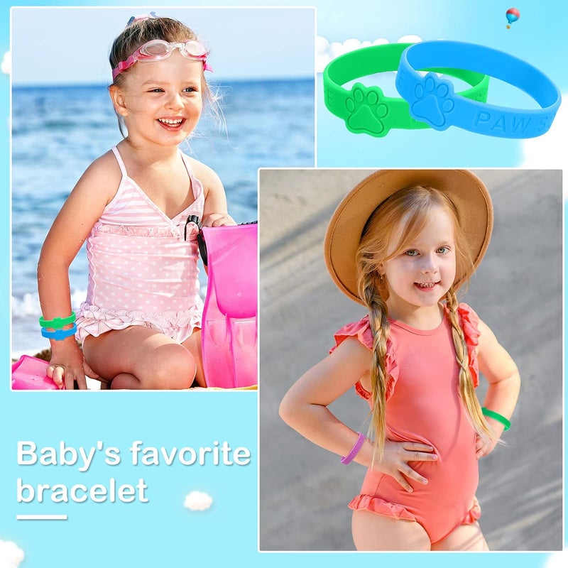 Jerify 60 Pieces Paw Print Rubber Bracelets Bulk Preschool Graduation Gifts Silicone Wristband End of Year Gift Dog Paw Stretch Bracelets Animal Theme Wristband for Student Activity Party Supplies 6 Colors - Image 5