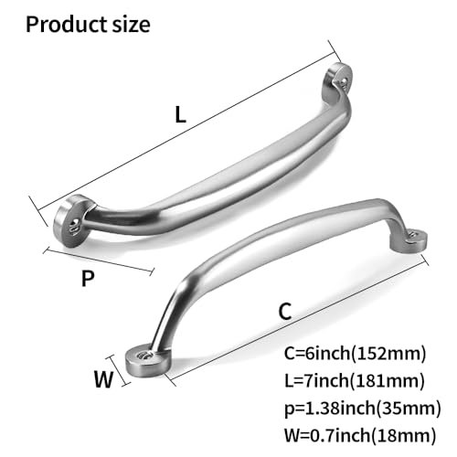 CABDM 10 Pack 6 inch Hole Center Brushed Satin Nickel Cabinet Pulls Heavy Duty Solid Drawer Hardware Handles Kitchen Vanity Bathroom Handles - Image 3