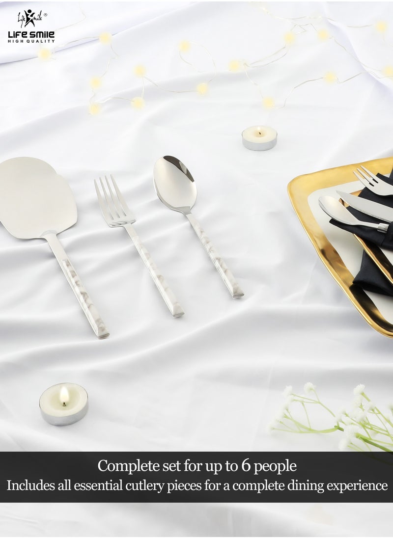 38-Piece 18/10 Stainless Steel Spoon Cutlery Set Includes Knife and Forks With Cutlery Holder Tea And Ice Spoons Dinner And Cake Fork, Fruit Knife, Soup Ladle, Rice Server - pzsku/Z607E69DA7D2AE95411A0Z/45/_/1686212371/4e835daa-3c98-4be9-aa44-16e434ec5bae