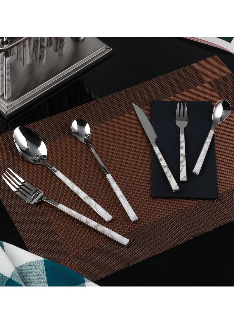 38-Piece 18/10 Stainless Steel Spoon Cutlery Set Includes Knife and Forks With Cutlery Holder Tea And Ice Spoons Dinner And Cake Fork, Fruit Knife, Soup Ladle, Rice Server - pzsku/Z607E69DA7D2AE95411A0Z/45/_/1686212372/2893bbd1-9660-44fc-b1a2-97c30289d97d