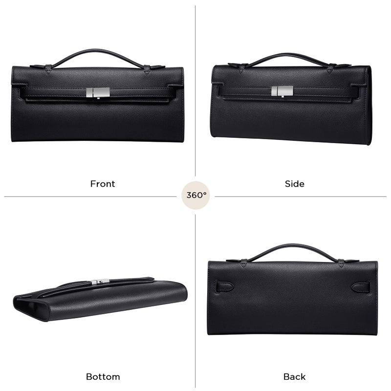 CHUNLI PU Leather Clutch Purses for Women, Trendy Ladies Top Handle Bag for Evening Work Business Daily Use - Image 4
