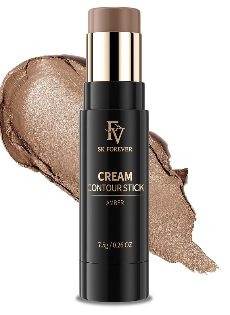 FV - FV Cool Toned Contour Stick, Blendable & Smooth, Natural Finish Cream Contour Stick, Waterproof & Long Lasting Face Shaping Contouring Stick Makeup for Beginners, Cruelty-free, 01 Amber - Image 1