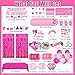 Kooterfun 187Pcs Hot Pink Birthday Party Decoration Supplies with 20 Plates Tableware Set and Birthday Banner Backdrop Foil Balloons Stand Cake Toppers Sunglasses Photo props Etc for Girls Women Party Decor - Image 4