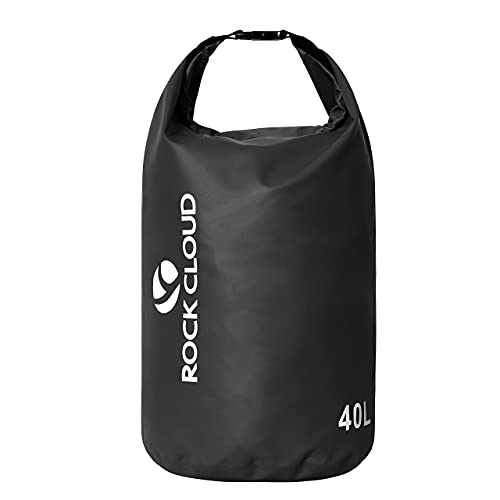 ROCK CLOUD Dry Bag Waterproof 40L Dry Sack for Kayaking Rafting Boating Beach Surfing Swimming Canoe Camping Hiking Fishing Ski, Black - Image 1