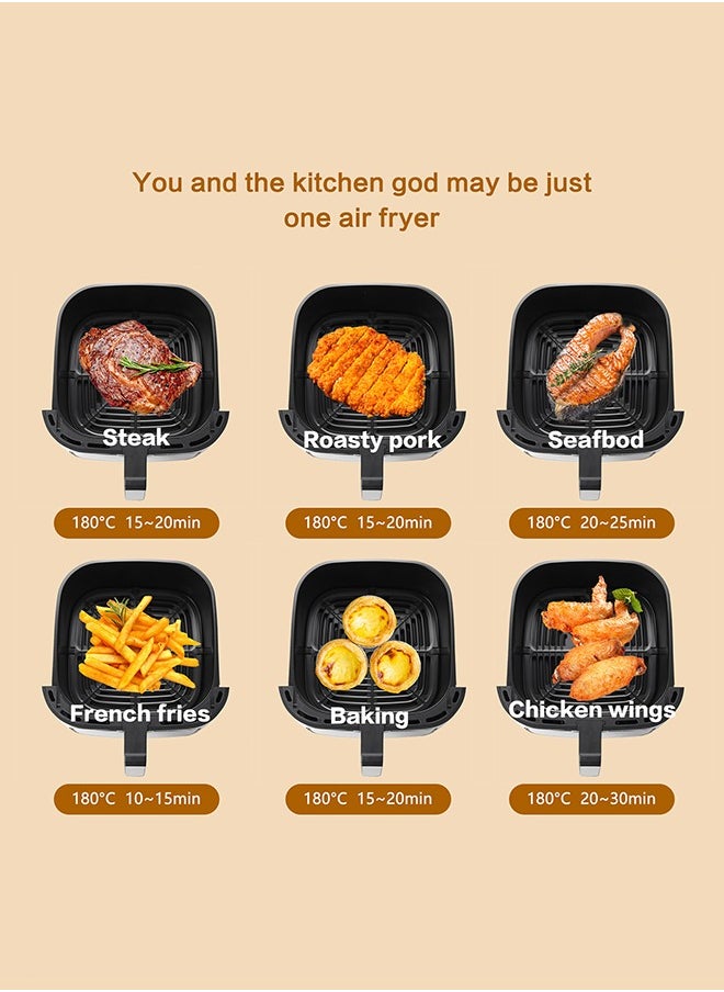 KENWORTH - Air Fryer 10L, 9 Presets, One-touch Panel, 360° Turbo Airflow Tech, Stainless Steel LED Touch Display Countertop Air Fryers Nonstick & Dishwasher-Safe Basket,Stainless Steel Air Fryer,Metal Grey - Image 1