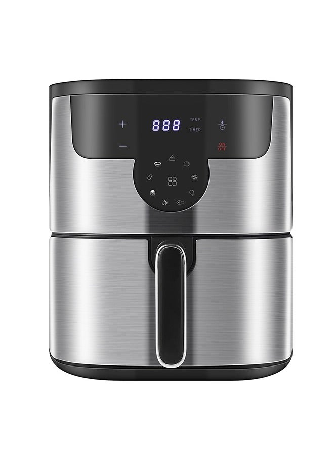 KENWORTH - Air Fryer 10L, 9 Presets, One-touch Panel, 360° Turbo Airflow Tech, Stainless Steel LED Touch Display Countertop Air Fryers Nonstick & Dishwasher-Safe Basket,Stainless Steel Air Fryer,Metal Grey - Image 1