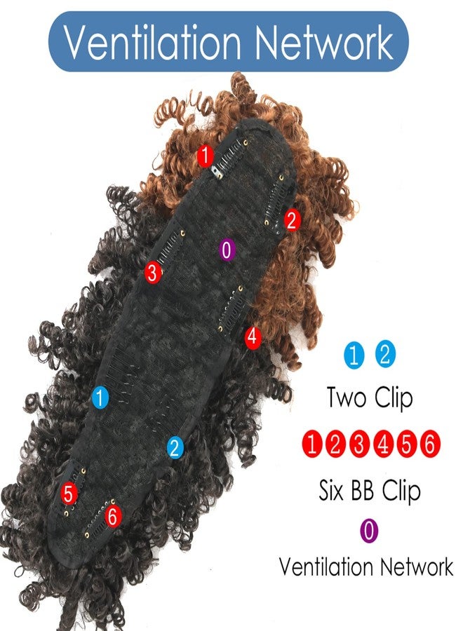 Aisaide Mohawk Wig Afro Kinky Curly Mohawk Ponytails for Black Women,Kinky Curly Ponytails with Brown Bangs Synthetic Clip in Ponytail Hair Extensions High Puff Afro Bun Frohawk Natural Hair 2/30 - Image 4