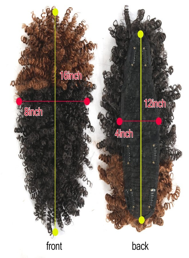 Aisaide Mohawk Wig Afro Kinky Curly Mohawk Ponytails for Black Women,Kinky Curly Ponytails with Brown Bangs Synthetic Clip in Ponytail Hair Extensions High Puff Afro Bun Frohawk Natural Hair 2/30 - Image 3