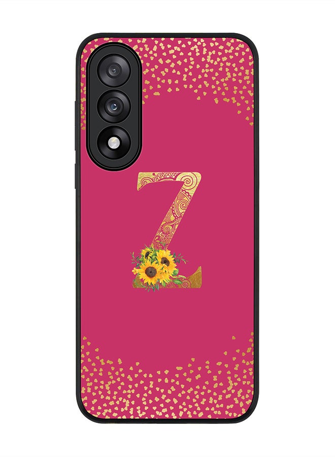 Stylizedd For OnePlus Nord 5 / Ace 5 Ultra Case,Slim fit Camera Protection, Shockproof Thin Phone cover  - Custom Floral Monogram - Z ( Deep Pink )