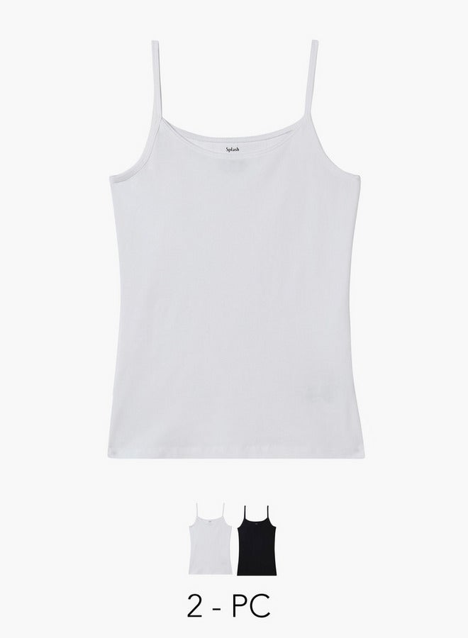 Zigzag Light Grey Rib Cami Top for Women | Best Price UAE