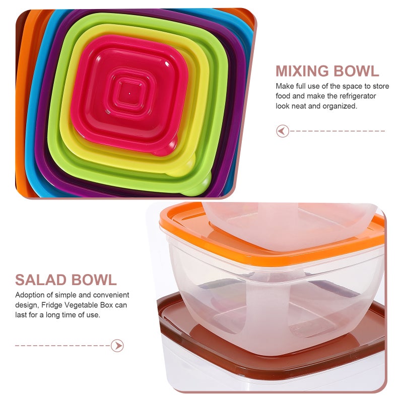 7pcs Mixing Bowl Salad Bowl with Airtight Lids Mixing Serving Holder - Image 4