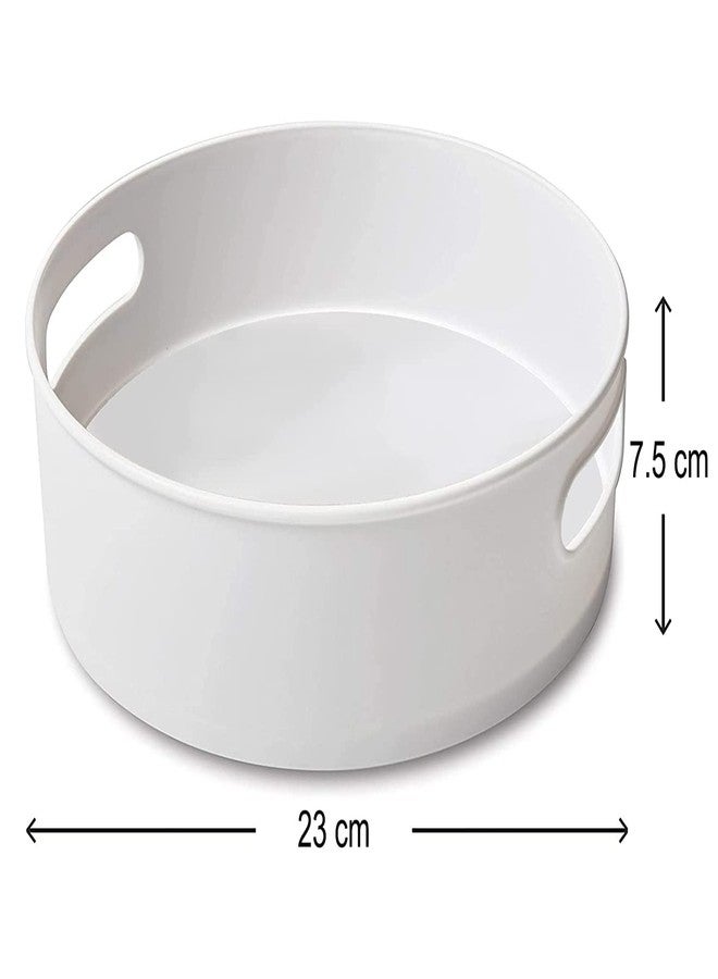 SHOPOWARE 360° Rotating Kitchen Organizer Tray Lazy Susan Rack Multi-Purpose Kitchen Storage Revolving Tray Cosmetic Organizer Rotating Tray Lazy Susan for Kitchen Cabinet Spice Rack (Plastic) - Image 2