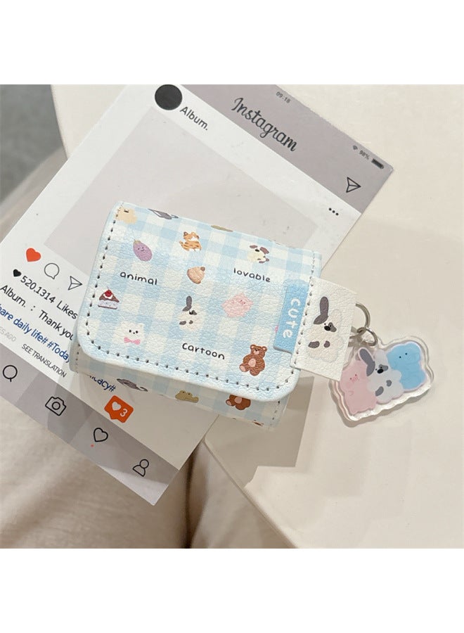 Loquat Jellycat Plaid Animal For HuaweiFreeBuds6i/5i/pro3 Headset Protective Shell 4e Female Clip-Color:Jellycat Blue Plaid Dessert Animal Headphone Cover Shell + Pendant-Model:For HuaweiFreebuds 4e - Image 1