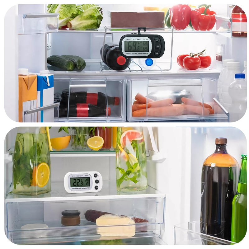 OneNine Refrigerator Thermometer, 2pcs Waterproof Digital Freezer Room Thermometer With Max/Min Record Function, Large LCD Display and Magnetic Back for Kitchen, Home, Restaurants - Image 5
