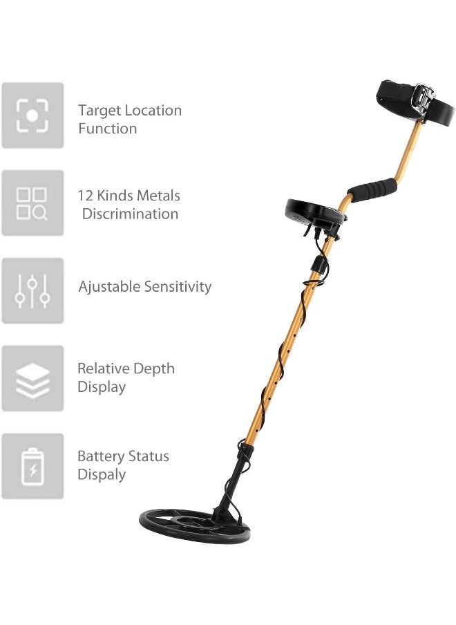 NALANDA 18kHz Metal Detector With 4+1 Detection Modes, Outdoor Gold Digger Finder Adjustable Sensitivity Waterproof Search Coil LCD Display