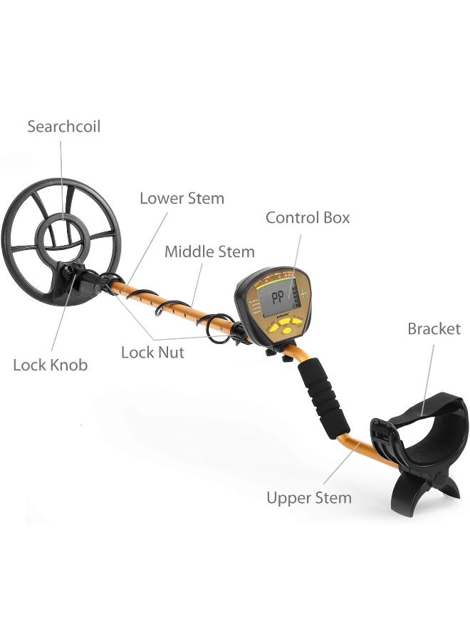 NALANDA 18kHz Metal Detector With 4+1 Detection Modes, Outdoor Gold Digger Finder Adjustable Sensitivity Waterproof Search Coil LCD Display