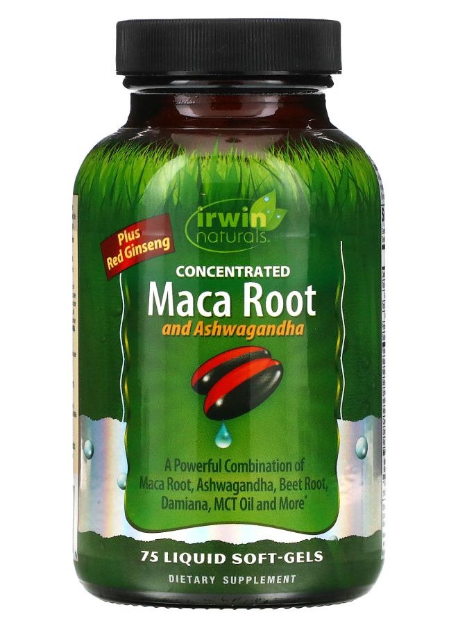 Irwin Naturals Concentrated Maca Root and Ashwagandha 75 Liquid Soft-Gels 